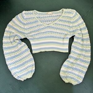 Altar’d State Knitted Bell Sleeve Crop Top